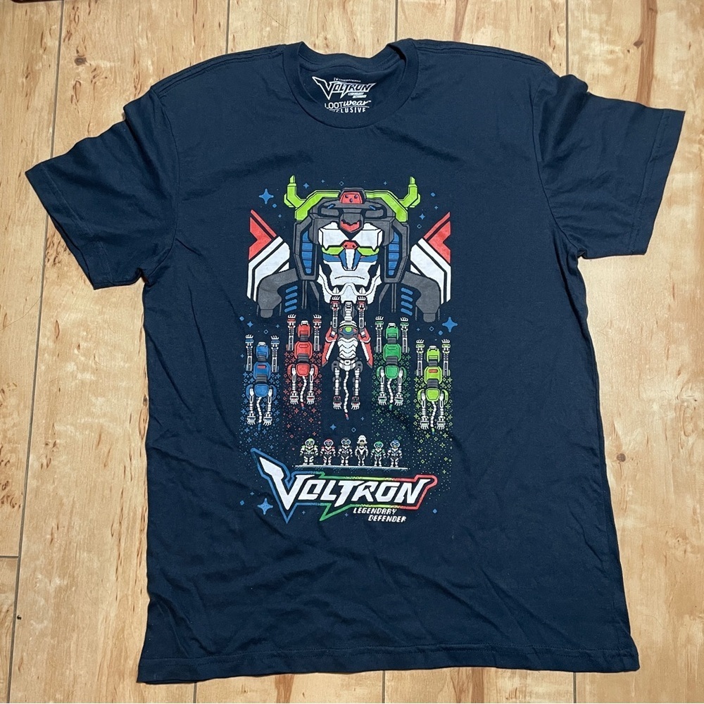 Loot Crate Exclusive Navy Blue Voltron Short Sleeve‎ Graphic Tee Men’s Size Med